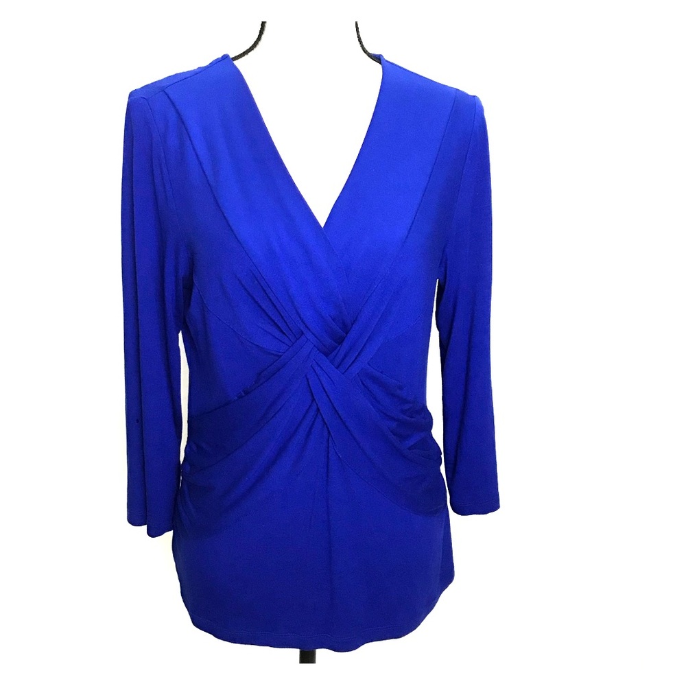 🛑Cable & Gauge Royal Blue Twist Knot Front Deep V
